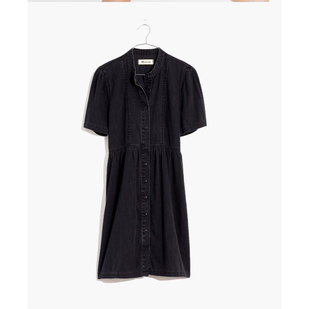 Madewell Black Button-Front Mini Dress